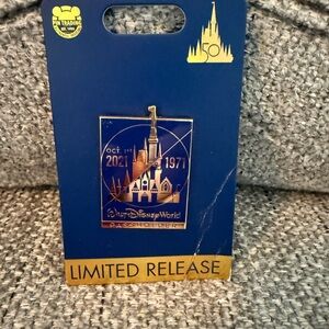 Disney 50th Anniversary Pin in Blue and Gold